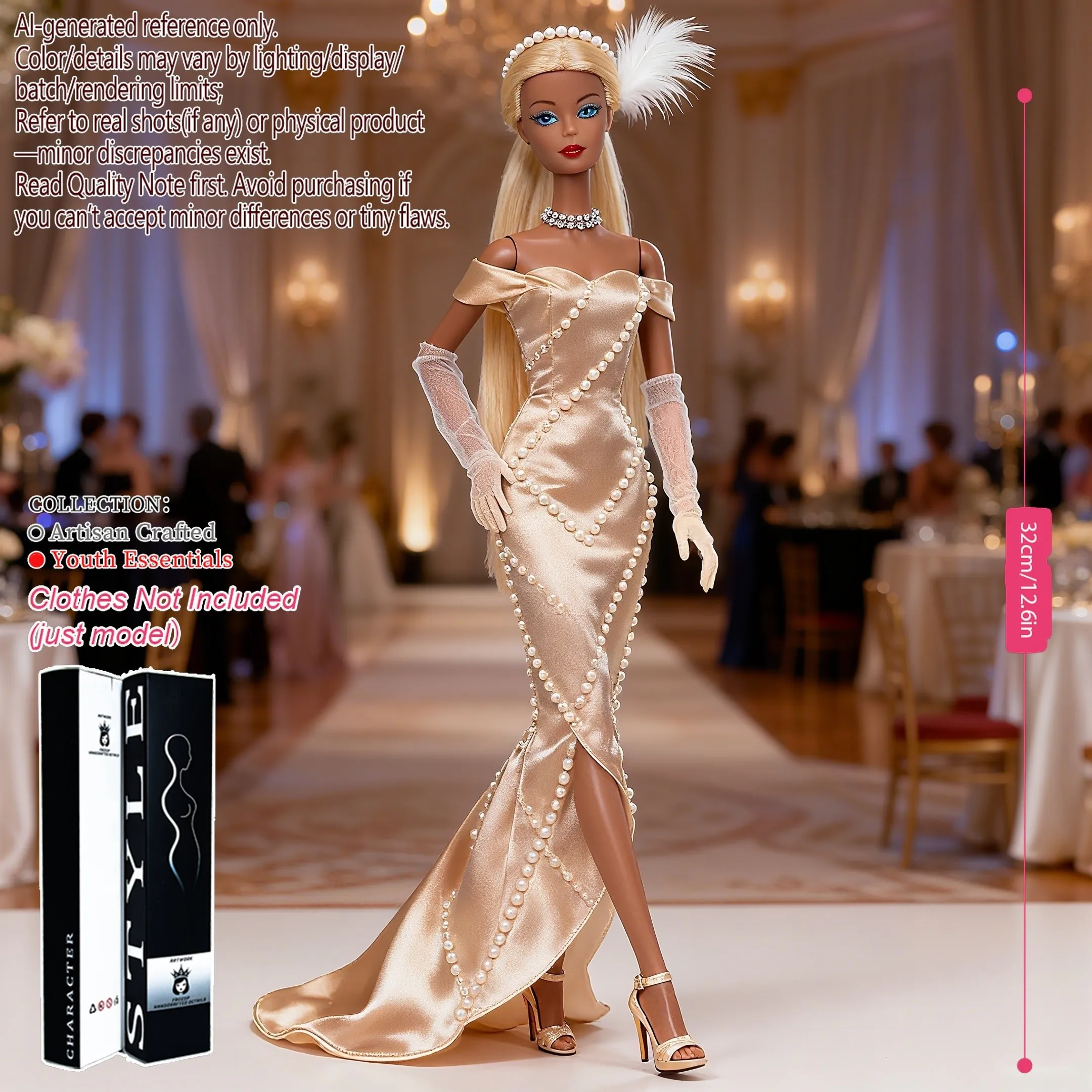 

12,6-дюймовая реалистичная коллекционная кукла BJD — модная модель куклы с шаровым шарниром и 12 шарнирами для рукоделия (без одежды)