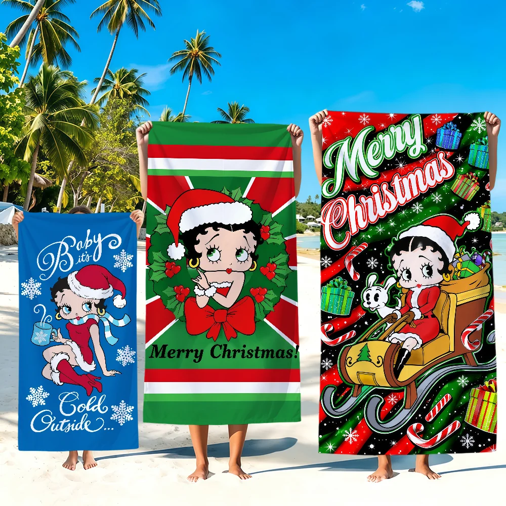 Christmas Cartoon Cute Pop Art Towel Beach Towels Soft Quick Dry Pool B-Betty-Y Bathing Towel Travel Gym B-BoopS Spa Sport Gift