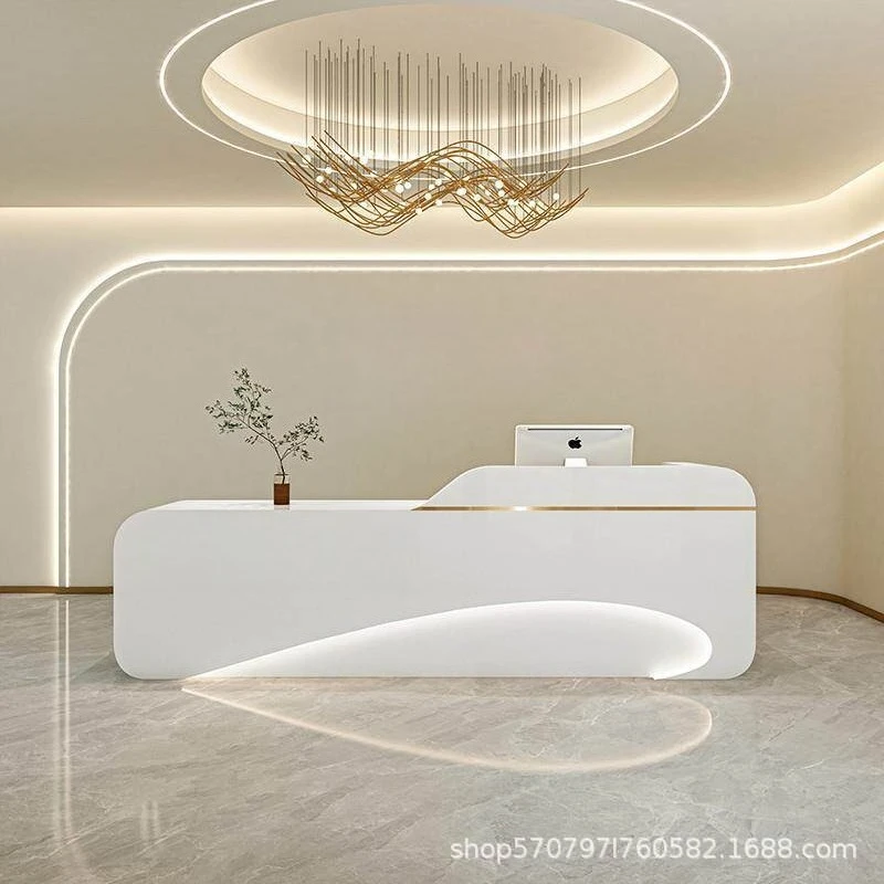 Luxury Minimalist Reception Desks Beauty Salon Bar Reception Desks Counter Durable Office Furniture Banco Reception ZY40JDT