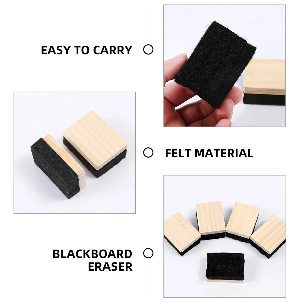 5 Stuks Houten Krijtbord Gummen Bulk Voor School Klas Kantoorbenodigdheden White Board Gummen Voor Krijtbord Ruitenwisser