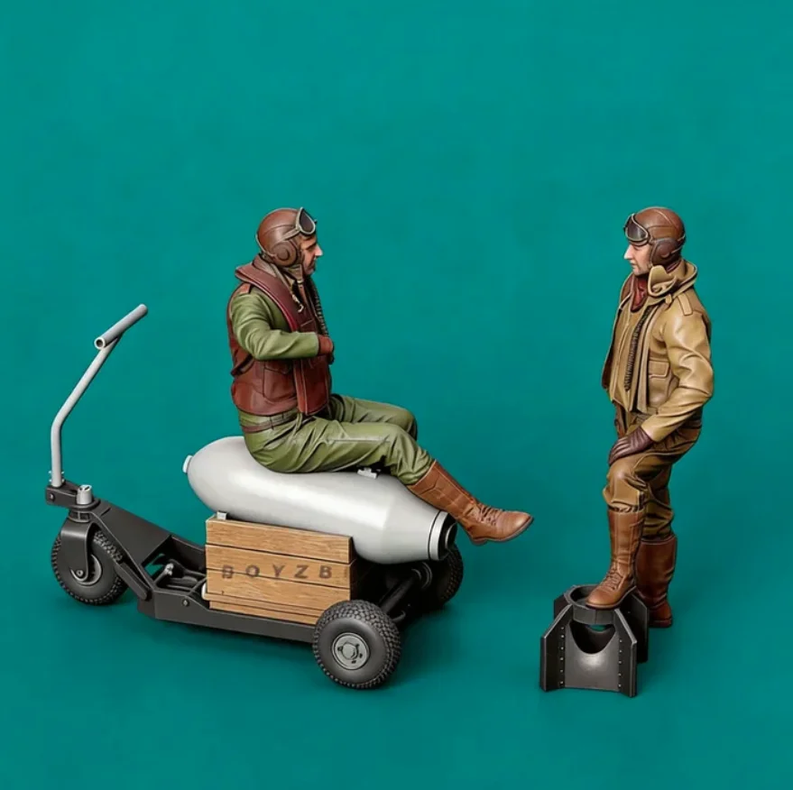 

1/72 Resin model kit, white mold self assembling and painting, two pilots and trailer A-2320
