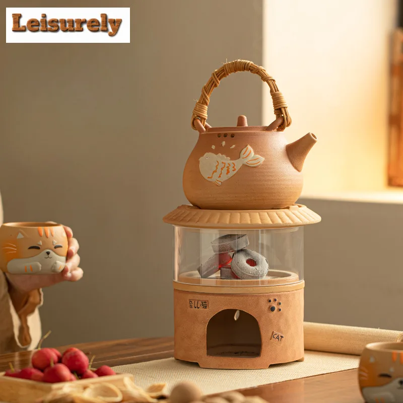 

Chinese Cattery Coarse Pottery Tea Warmer Holder Candle Heater Stove Kettle Stand Boiling Water Carbon Furnace Chinese Tea Set