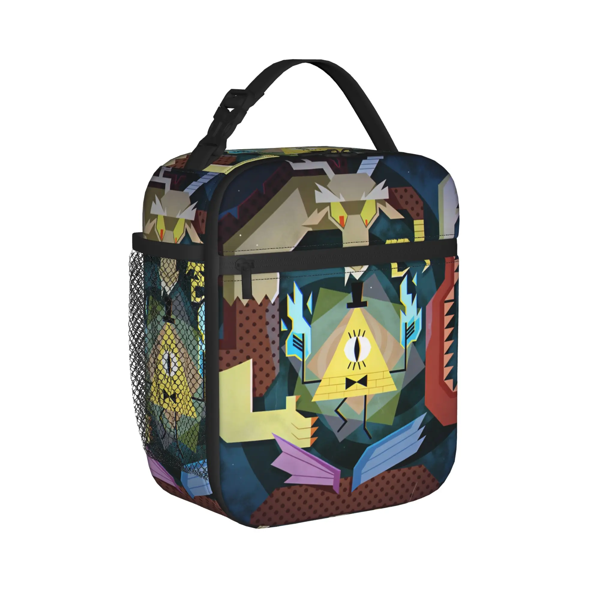G-Gravity Falls Lunch Bag Bill Cipher Fashion Lunch Box School Convenient Thermal Tote Handbags Men Waterproof Print Cooler Bag