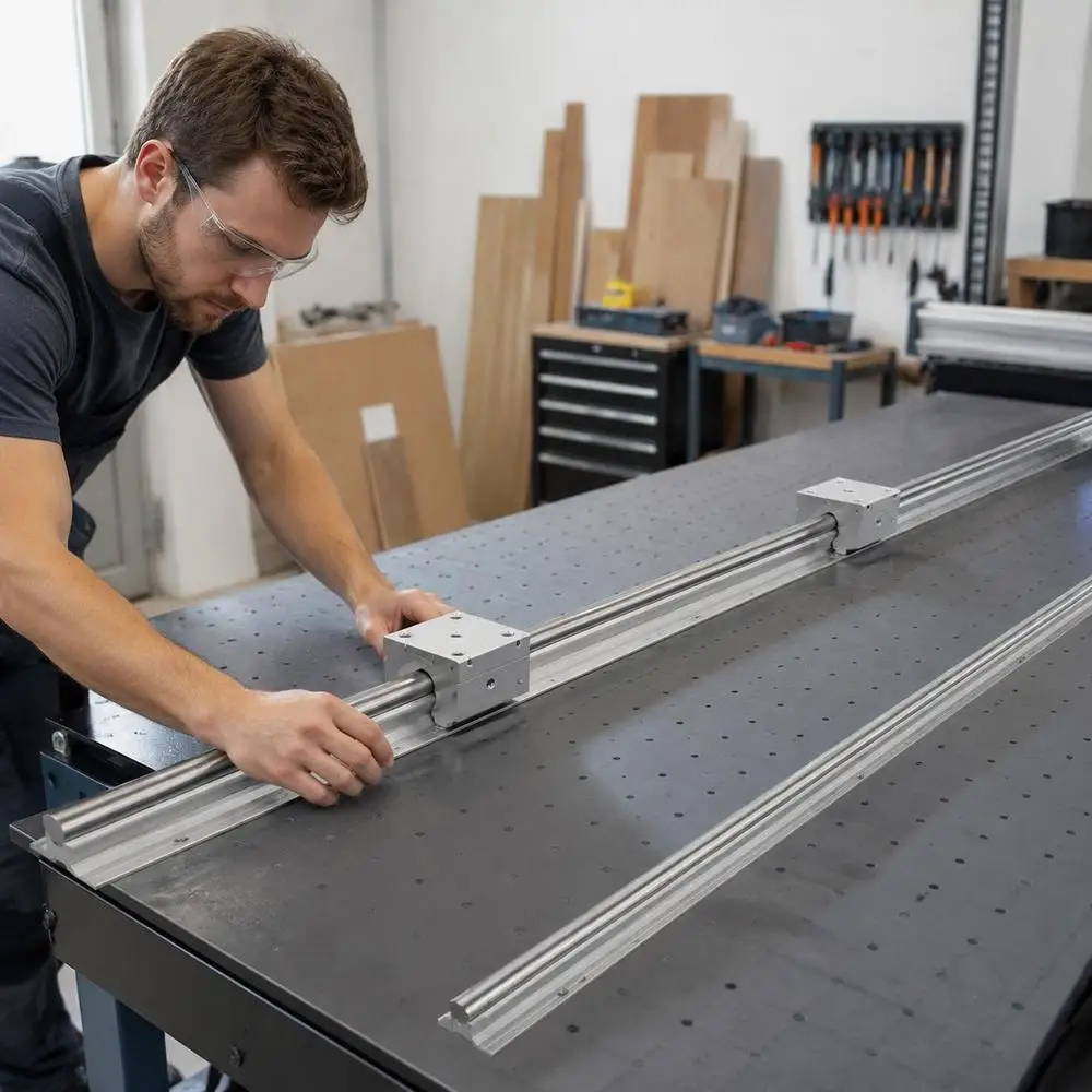 Kit de rails linéaires SBR16, 2 rails de guidage en acier au carbone et en aluminium de 800 mm, avec 4 blocs de roulement SBR16UU, ensemble de glissières pour mouvement linéaire, pour routeur CNC, imprimante 3D, fraiseuse, tour, équipement d’automatisation.