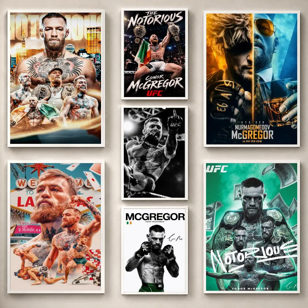 MMA C-Conor McGregor UFC Poster PP Self-Adhesive Removable HD Waterproof Wall art Suitable Bedrooms Living Rooms Gifts