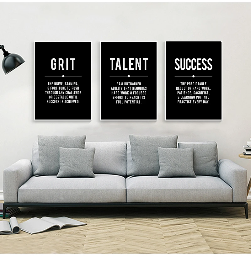Frameless Grind Hustle Success Motivational Posters and Prints Office Decor Modern Art Entrepreneur Motivation Canvas Painting P