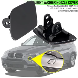 Front Headlight Washer Headlamp Nozzle Jet Cleaner Cover Bumper Unprimed Cap For BMW X5 E70 2007-2013 51657199141 51657199142