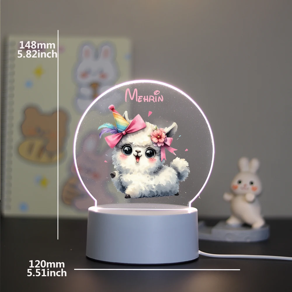 Personalized Custom  Sheep Hot  Led Night Light 3D Night Light With Crack Basebirthday Gift Acrylic Night Lights Gift