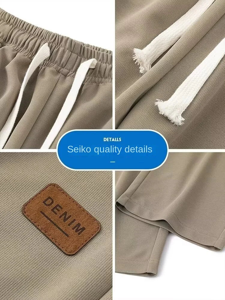Lässige lange Jogger-Sweathose für Herren, schnell trocknend, Frühling und Sommer, dünn, trendig, gerades Bein, lockere fließende Modehose – Detail 9