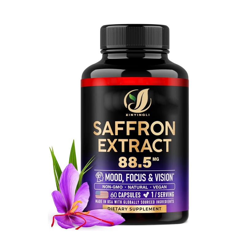 Saffron Supplement - Pure Saffron Extract 88.5 mg, Vision | Energy Support, Non GMO, 60 capsules