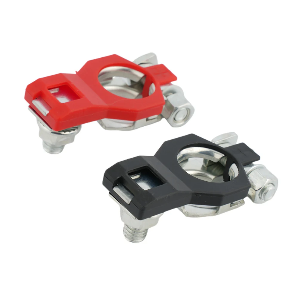 2Pcs Car Battery Cable Terminal Clamp Connector Positive Negative Battery Terminal Set Terminal Clamp Car Top Post Accessories