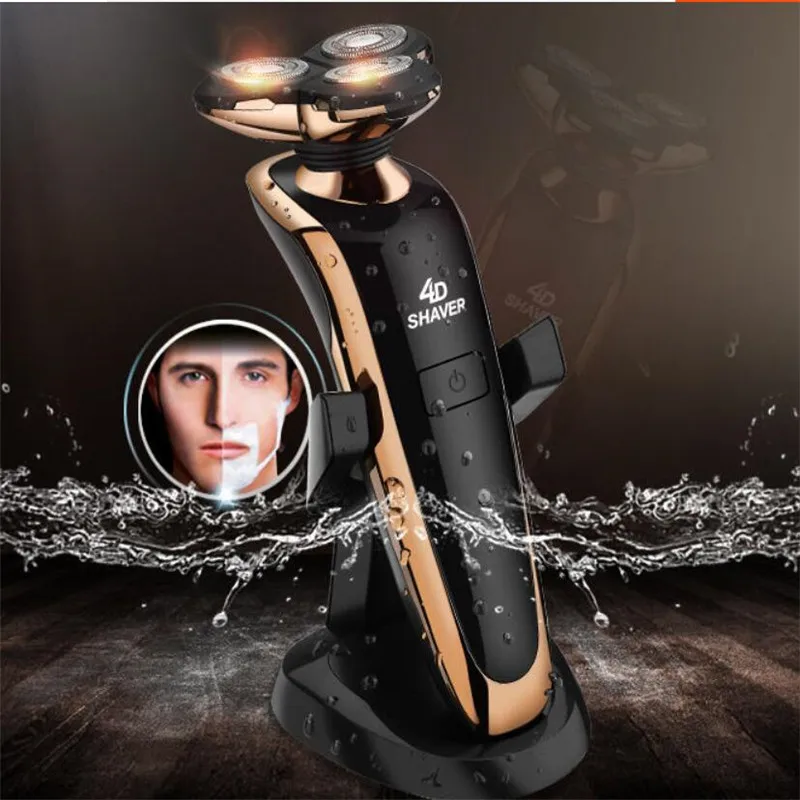 

Washable Electric Men Beard Shaver 3D Floating Rotary Razor Shaving Machine Facial Hair Trimmer Man Grooming Mustache Clipper