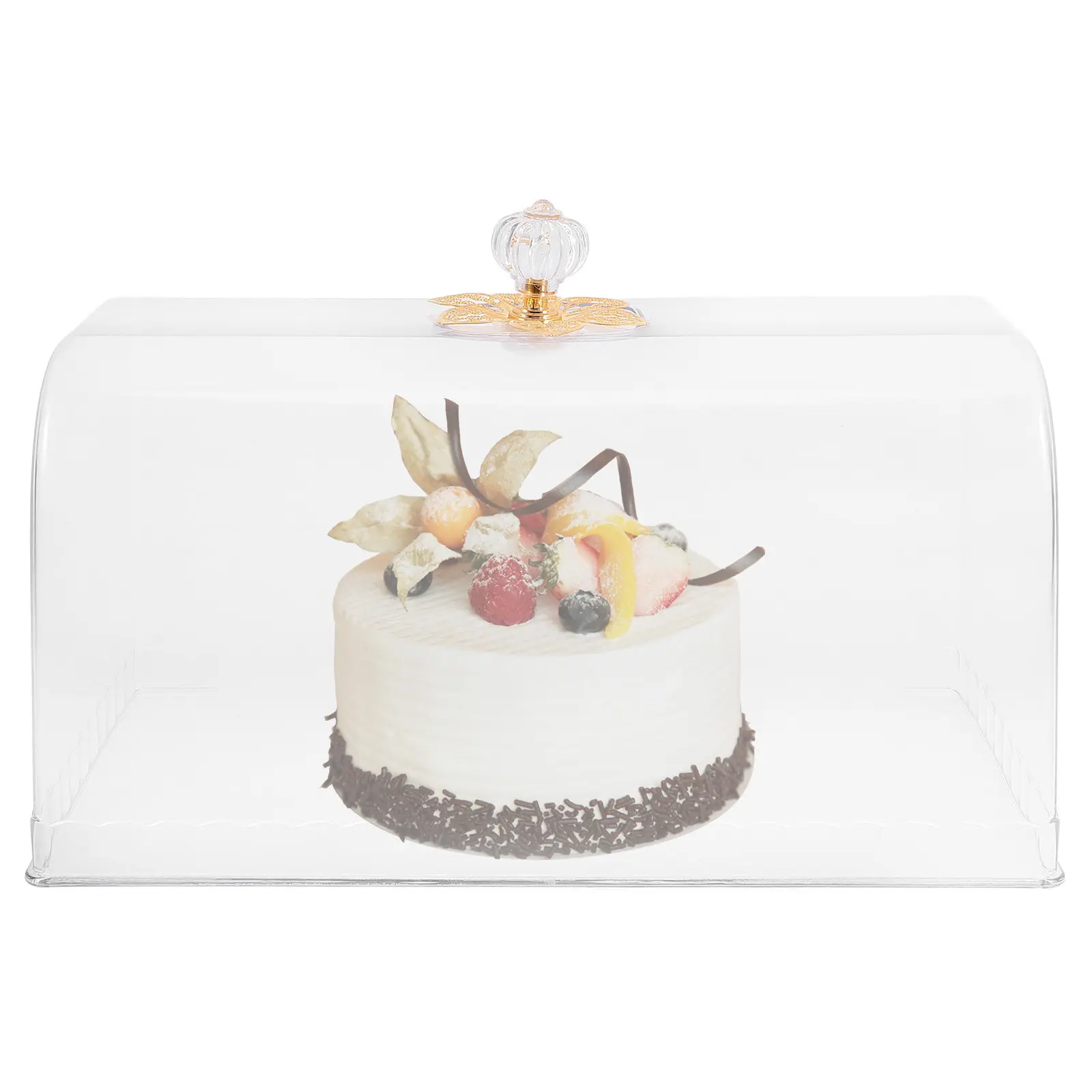 Clear Cake Dome Cover Stand for Desserts, Baked Goods, Bread – Dust-Proof Protective Tray