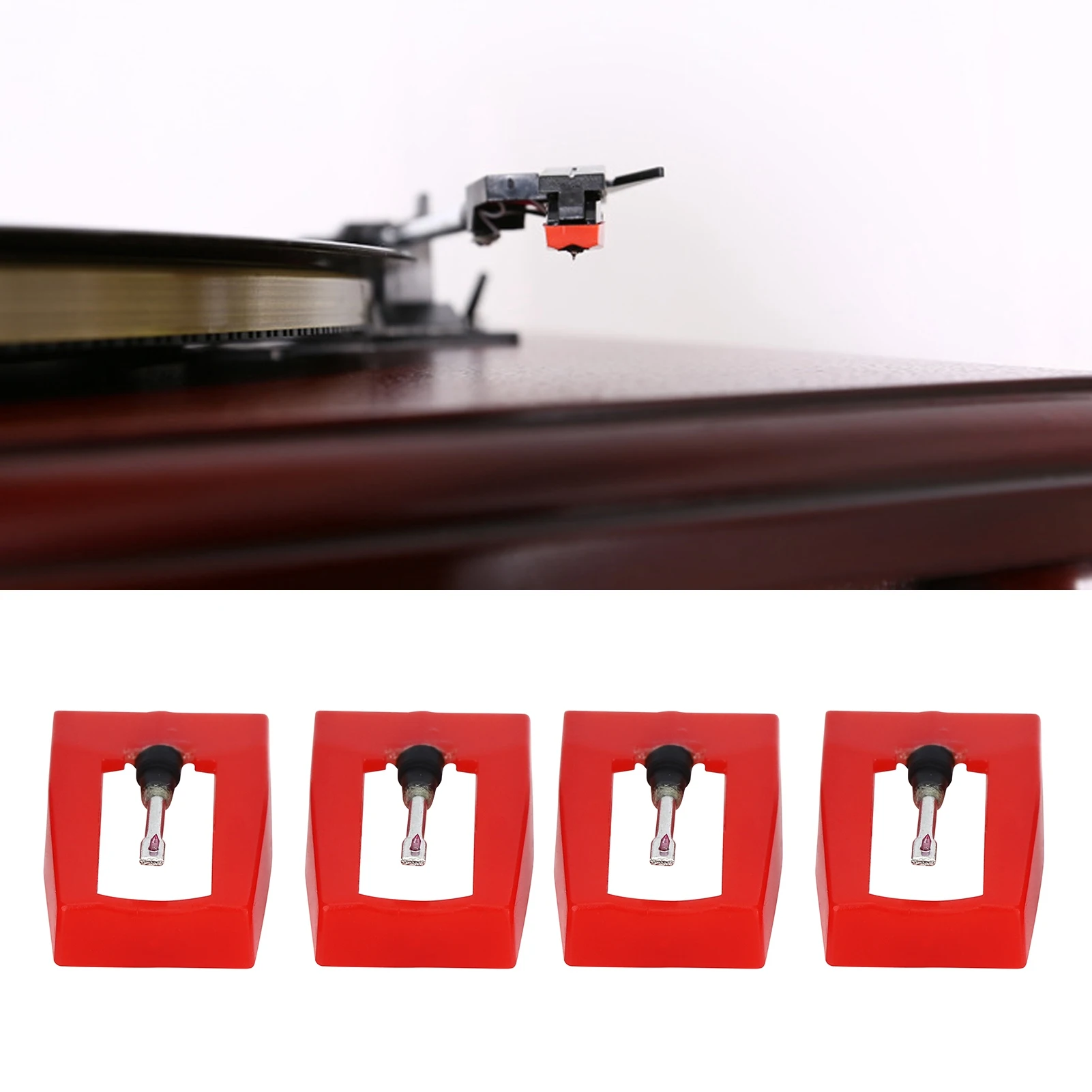 Elétrica Turntable Record Player Stylus, fonógrafo, agulha Acessório, substituição, 4pcs