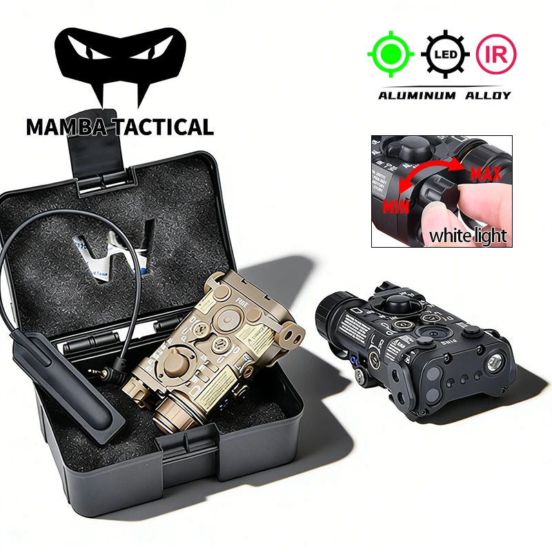 

Тактический лазерный целеуказатель WADSN: металлический, с красным, зеленым, синим лазером, светодиодной стробоскопической подсветкой, инфракрасным лазером, 2.5-мм разъемом и дистанционным выключателем с кнопкой давления