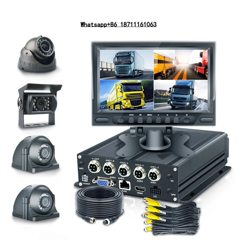 

4 Channels 1080P Mobile DVR 7 Inch Rear View Bus Truck 4CH MDVR System