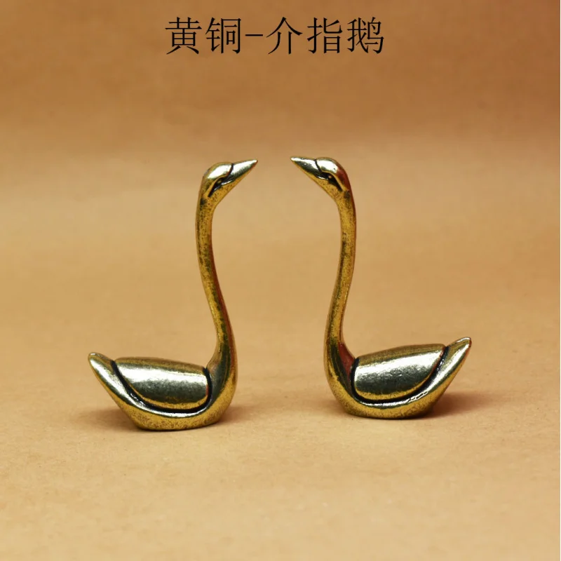 Brass Little Swan Statue Finger Holder Home Decor Ornament Craft Copperware Instant Win