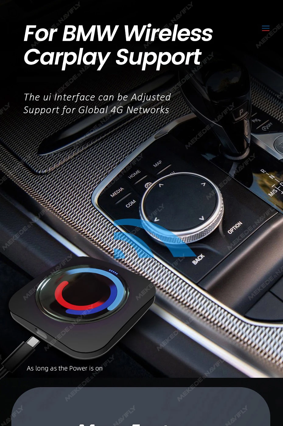 8 Core 8 + 128G Android 13 Wireless Carplay AI BOX Für BMW ID6 ID7 ID8 ID9 Unterstützt WiFi 4G TF Karte Integrierte GPS Google Play Store – Detail 3
