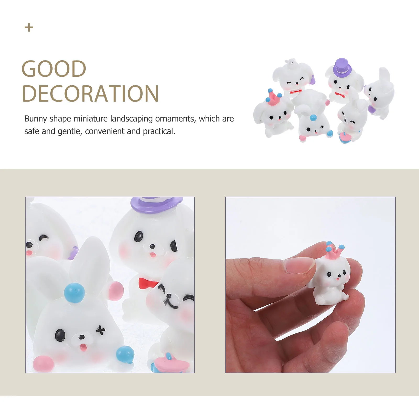 

12 Pcs Ornaments Resin Bunny Figurine Decoration Mini Figurines Diy Toys Miniature for Home Trinkets