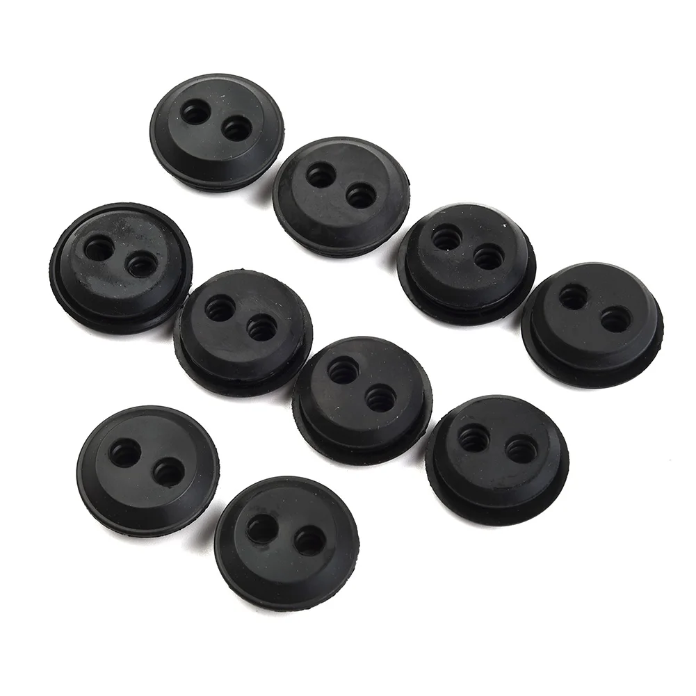 

Lawn Mower Cutters Rubber Grommets Blowers Rubber Black Parts Set Replacement For Stihl 10pcs 2 Hole Fuel Tank Durable For Honda