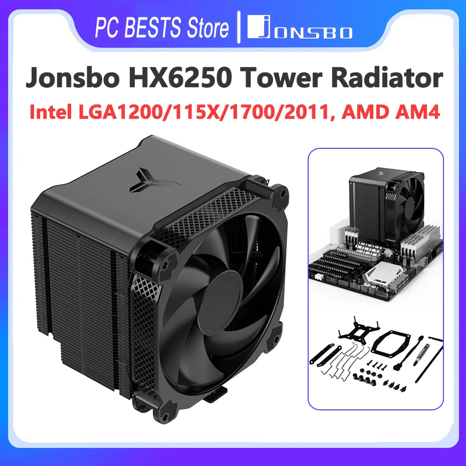 

Jonsbo HX6250 Tower CPU Cooler 14CM Fan 6 Heat pipe air-cooled radiator For intel LGA 1700 115x 1200 2011 2066 AMD AM4