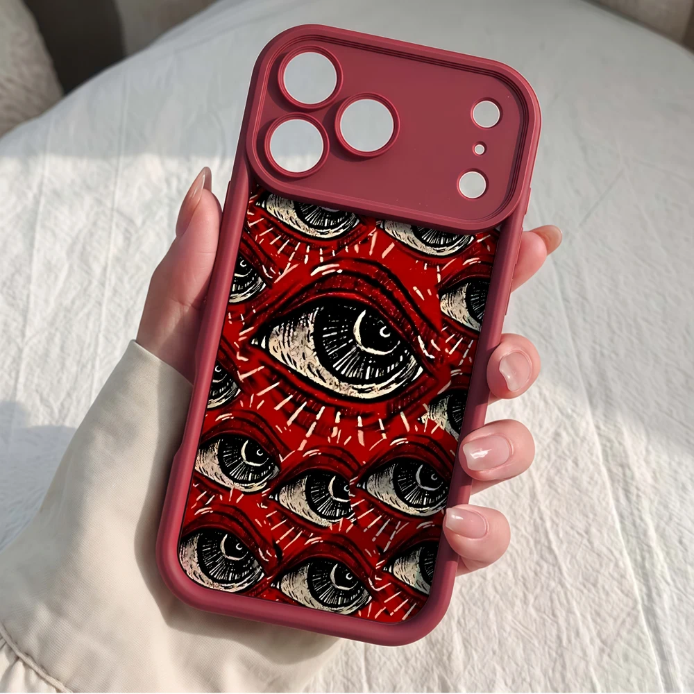 Coque de téléphone Dark Retro All Seeing Eye pour iPhone 17 16 15 14 ProMax 17E 16 15 14 Pro 16 15 Plus, antichoc, en silicone mat