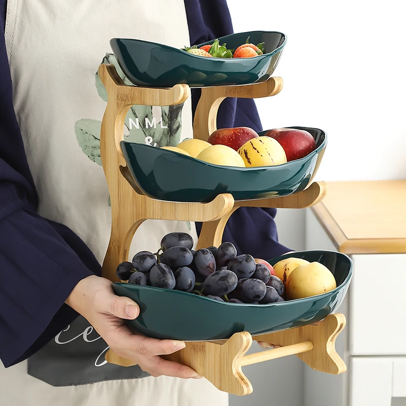 Three Layer Fruit Plate Home Living Room Plastic Snack Dish Creative Modern Dried Fruit Basket Candy Dish Cake Stand Salad Bowl