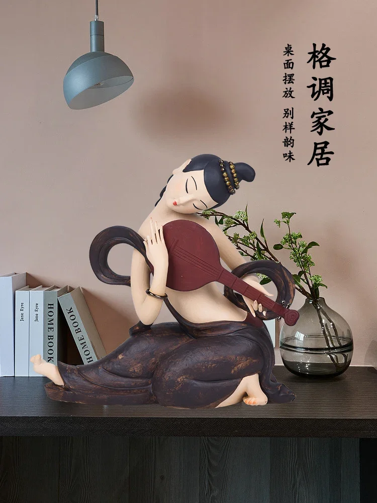 Dunhuang Flying Lady Ornament New Chinese Living Room Tea Room Ornament Classical Art Characters Ceramic Crafts