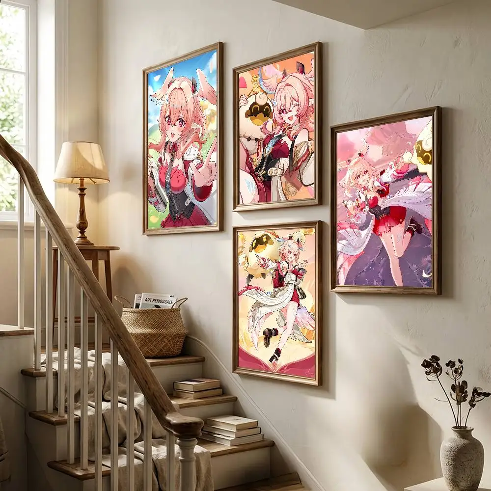 Game Genshin Impact Linnea Poster For Bedroom Gamer Room Decor Restaurant Wall Trendy Aesthetic Gift