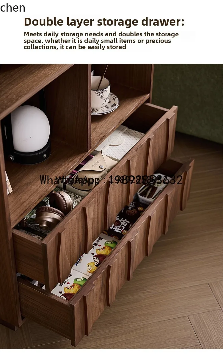 

B-4 Solid Wood Standing Cabinet Living Room Wall Display Storage Cabinet Household Bedroom Drawer Locker