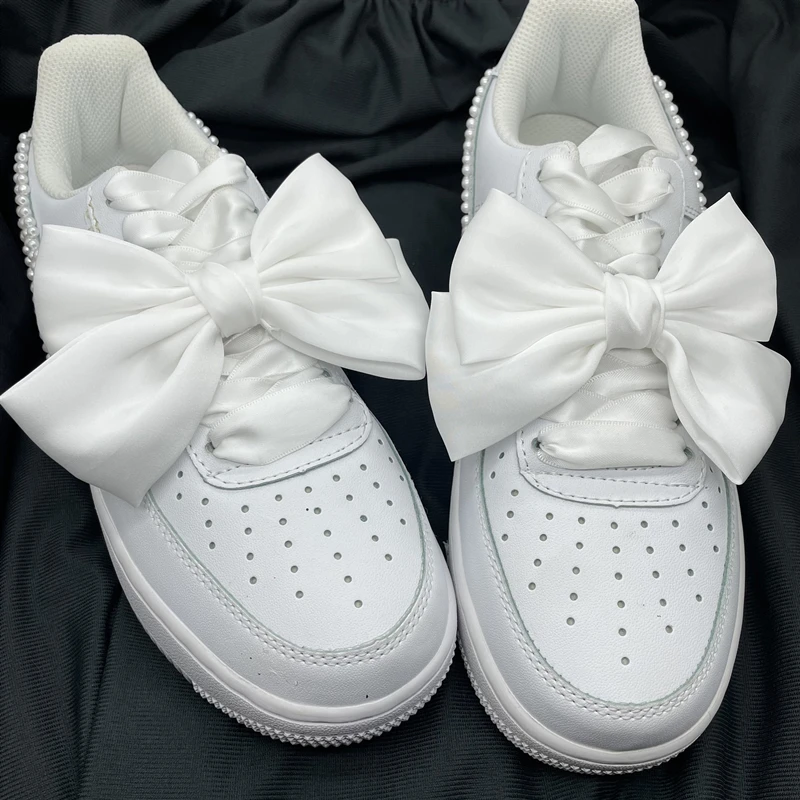 

Sweet Bow Shoe Decoration Cute Shoe Charm Ribbon DIY Canvas Sports Shoe Buckle Shoe Decoration White Pink Purple Red Give Girl A