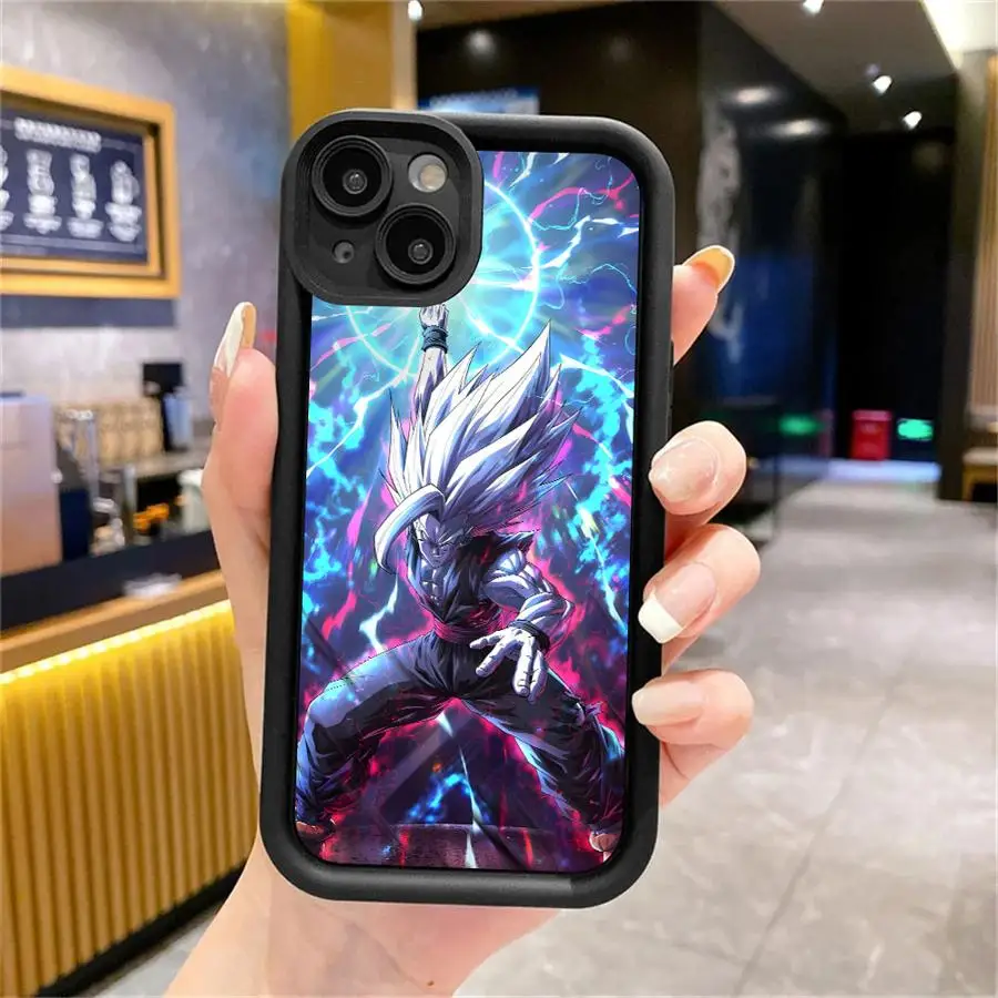 Custodia morbida per iPhone XR 13 12 11 Pro Max XS Max 16e 15 16 14 Plus 17 Air Dragon Ball Son Goku Vegeta Beerus