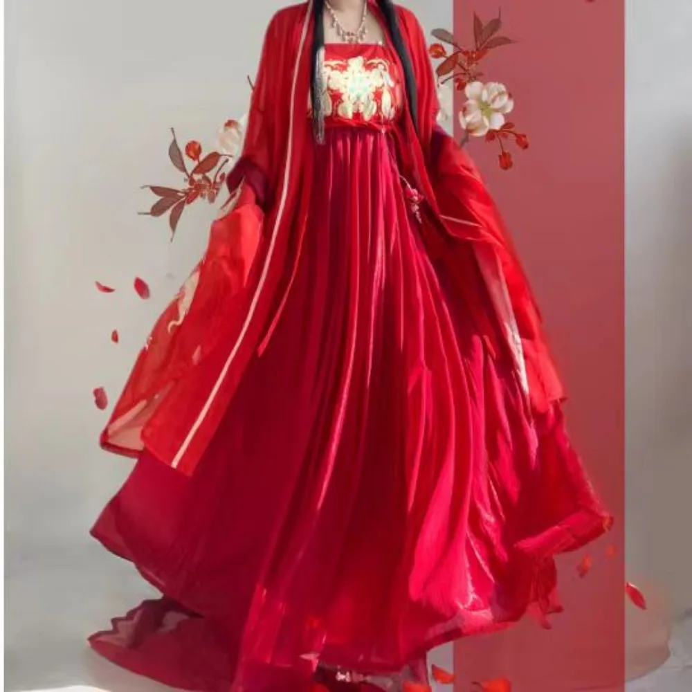 Vestido Chino Tradicional Coat + Kezi Dress Red. Hinese Tang Dress Dancer Ancient Chinese Costumes for Women