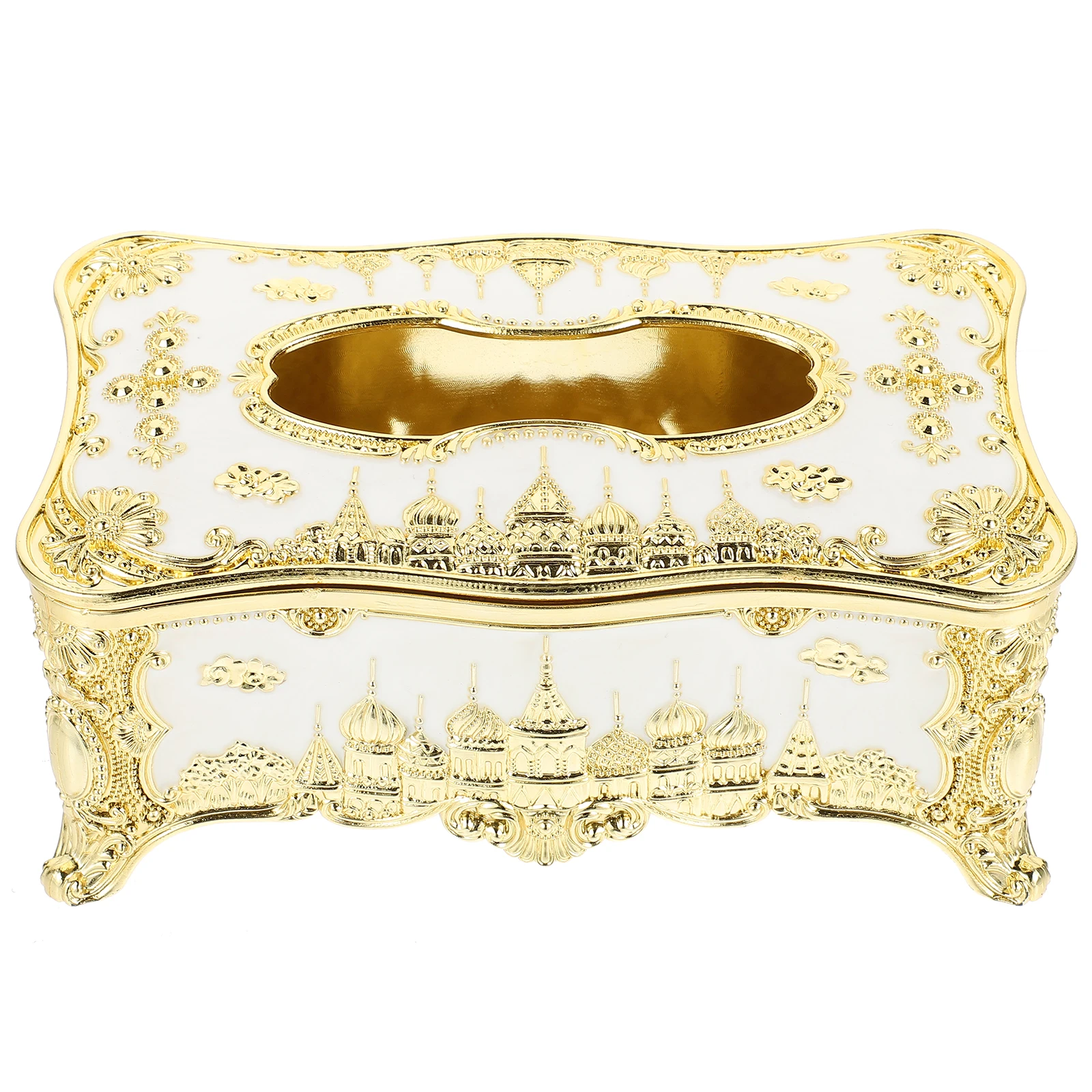 

Embossed Tissue Box Cover European Style Napkin Holder Vintage Paper Towel Container Dining Table Home Storage Accessories