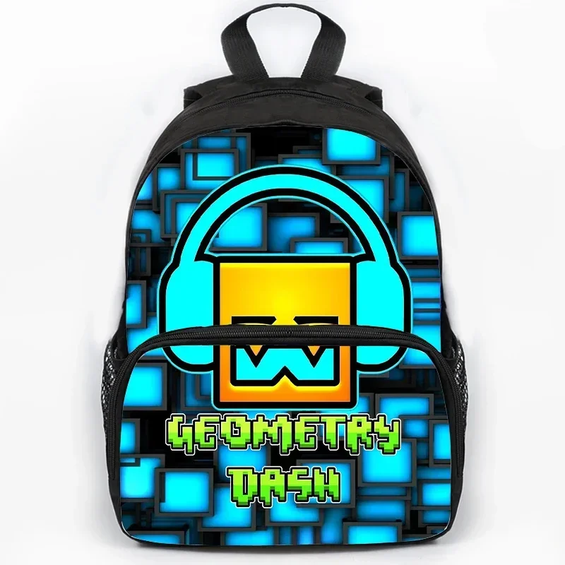 Crianças grande capacidade irritado geometria traço impressão mochila estudantes sacos de escola para meninas meninos dos desenhos animados bookbag mochilas viagem