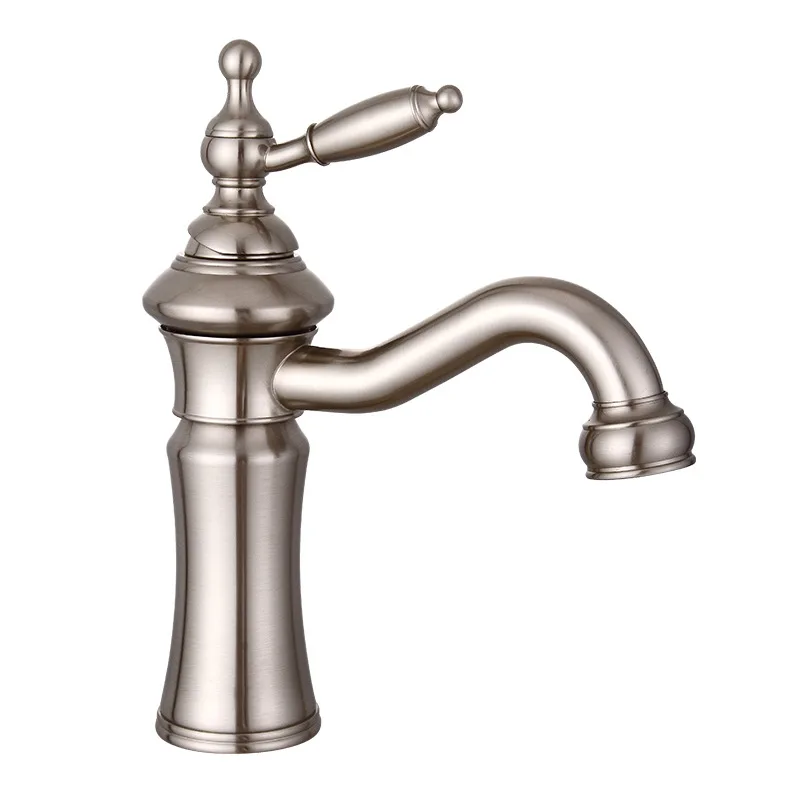 

Antique Bathroom Basin Faucet Single Handle Single Hole Mixer Tap Deck Mounted Europe Style Hot And Cold Tap Sink Faucet