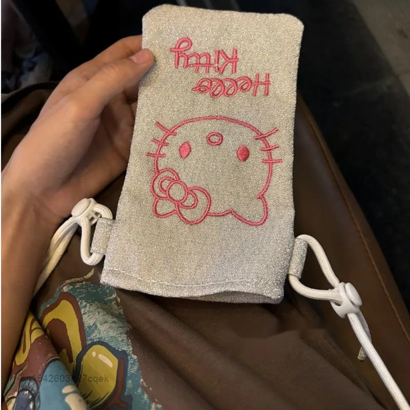 Hello Kitty Phone Bag Cute Mini Embroidered Phone Bag New Portable Versatile Storage Crossbody Phone Bag Suitable For All Phones