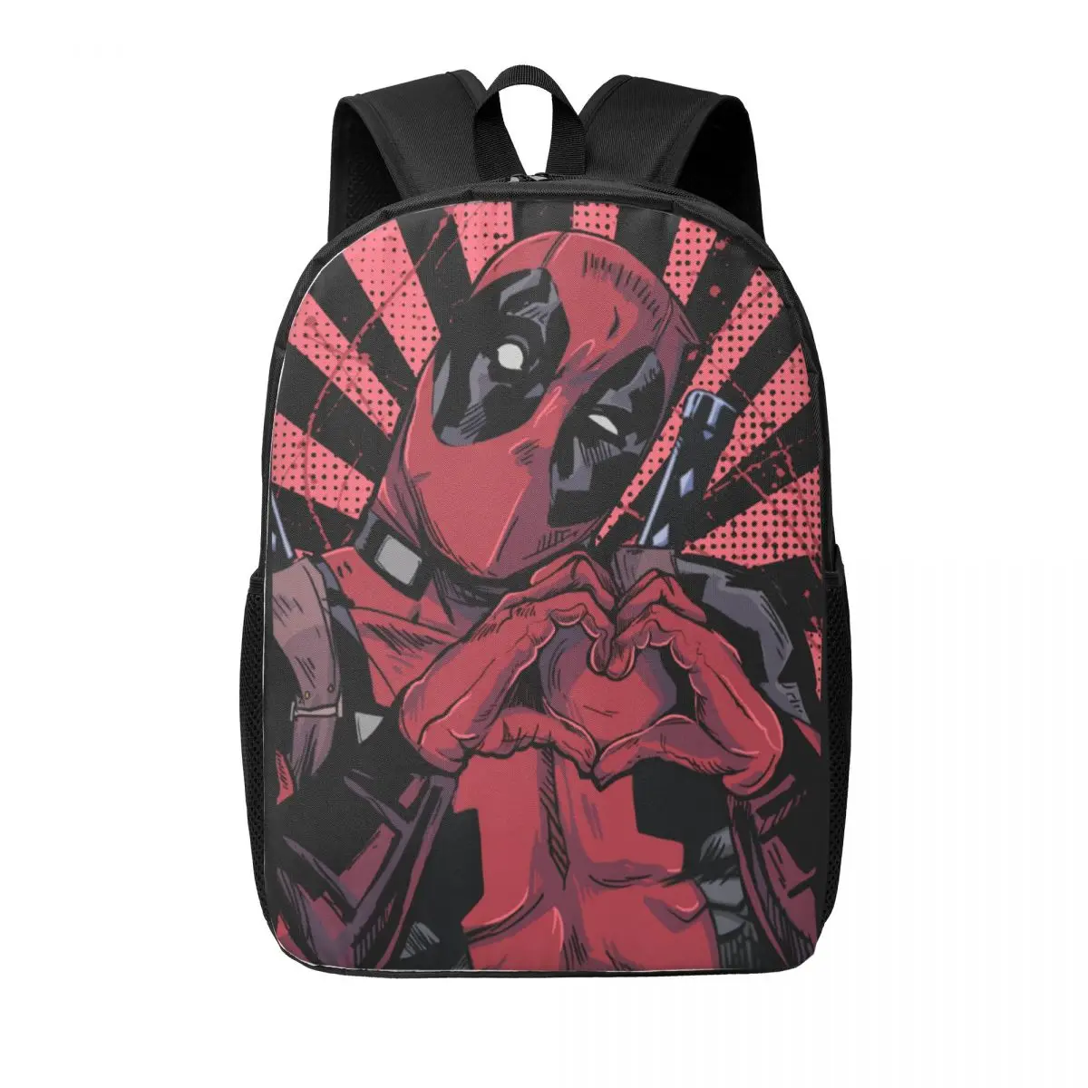 Custom Deadpool Hand Heart Backpacks for Men Women Waterproof College School Bag Print Bookbag