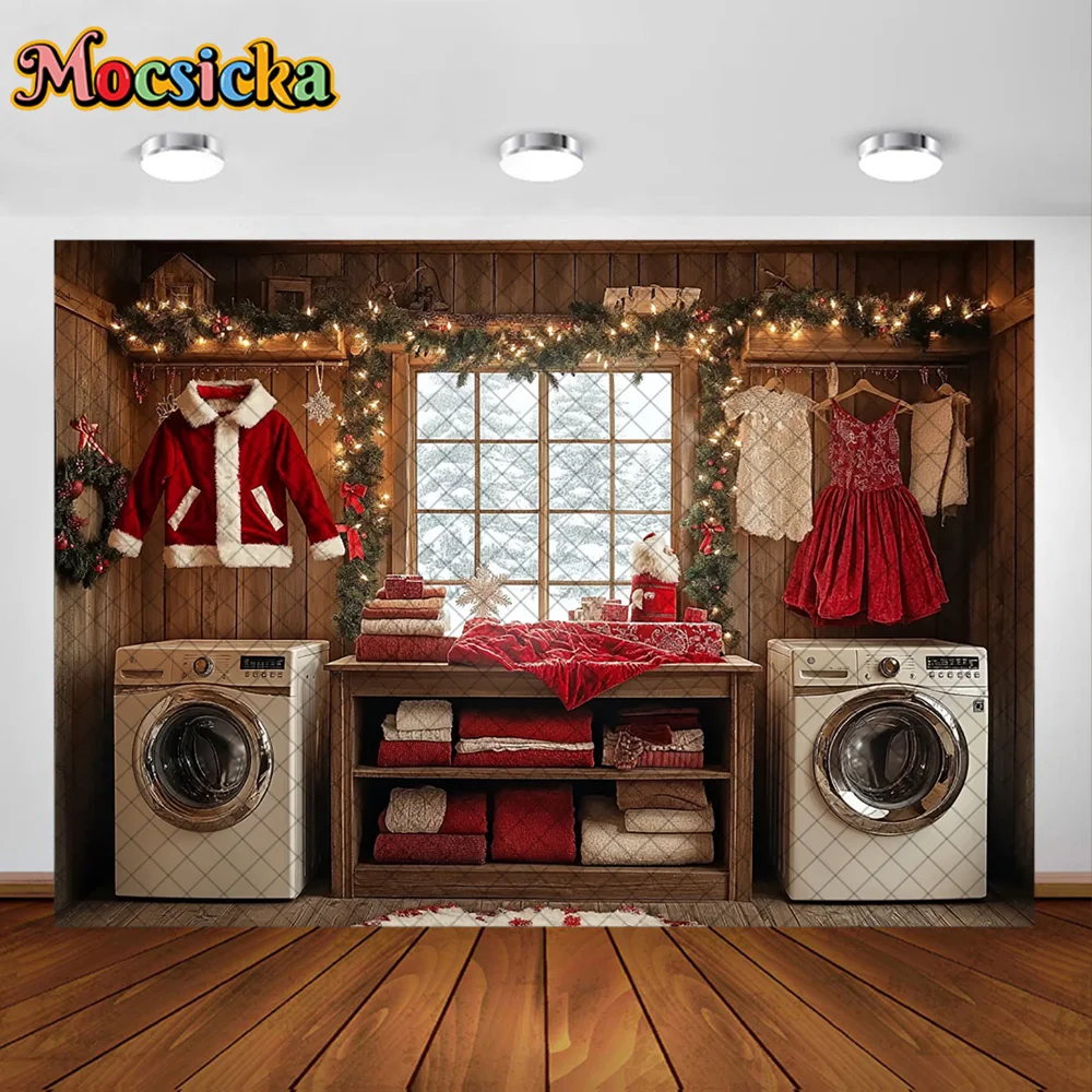 Mocsicka Photography Background Christmas Dress-Up Theme Decoration Children Family Xmas Holiday Party Portrait Studio Props
