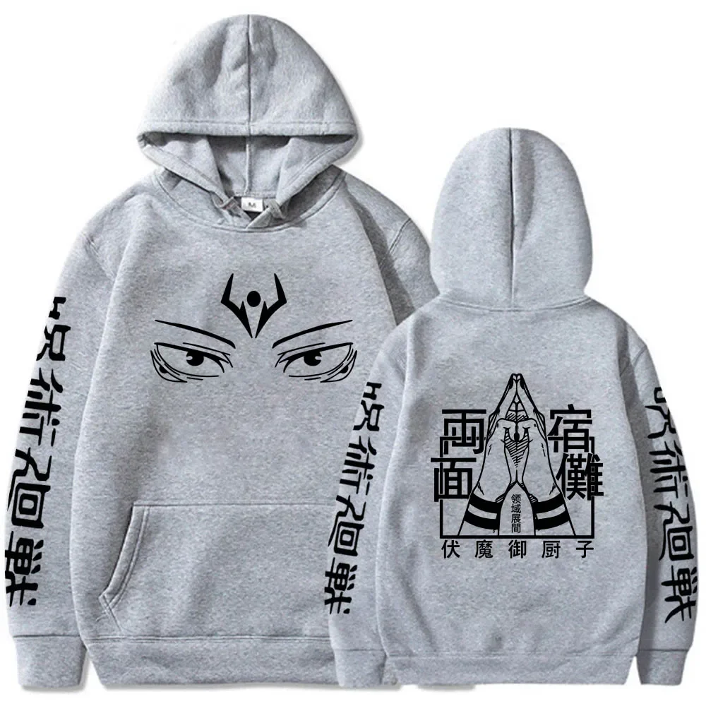 2022 New Anime Jujutsu Kaisen Itadori Yuji Ryomen Sukuna Eyes Hoodie Autumn Winter Men Women Long Sleeve Pullover Sweatshirt