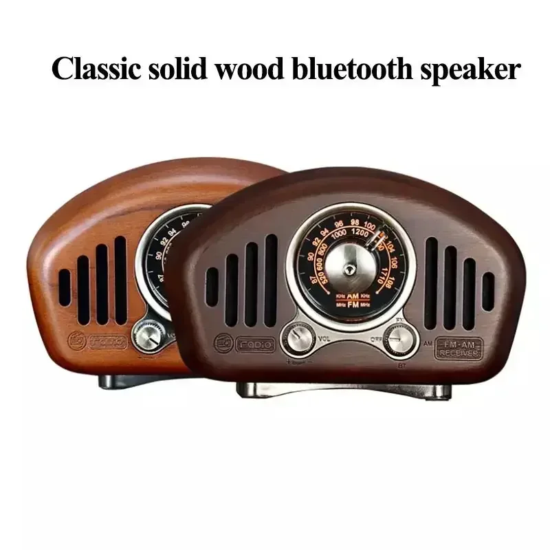 

Retro Old Fashioned Classic Style Walnut Wooden FM AM Radio 16W Big Power Bluetooth Speaker Support TF Card & MP3 Play