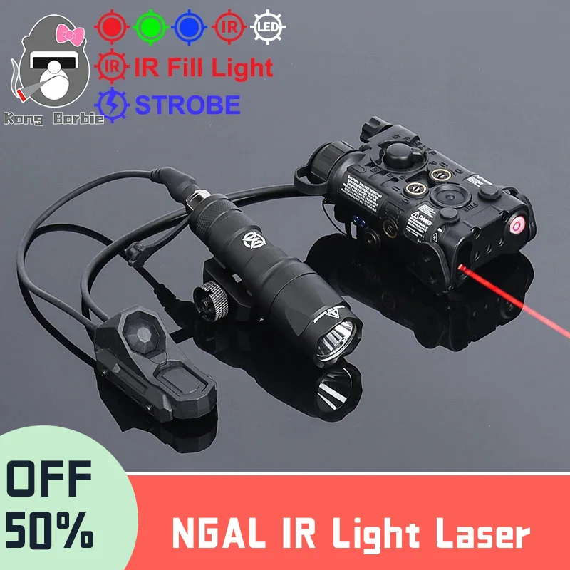 

WADSN NGAL Airsoft Red Dot Laser Sight IR Illuminator M600 M600C Flashligh Dual Funciont Pressure Switch Tactical Weapon Light