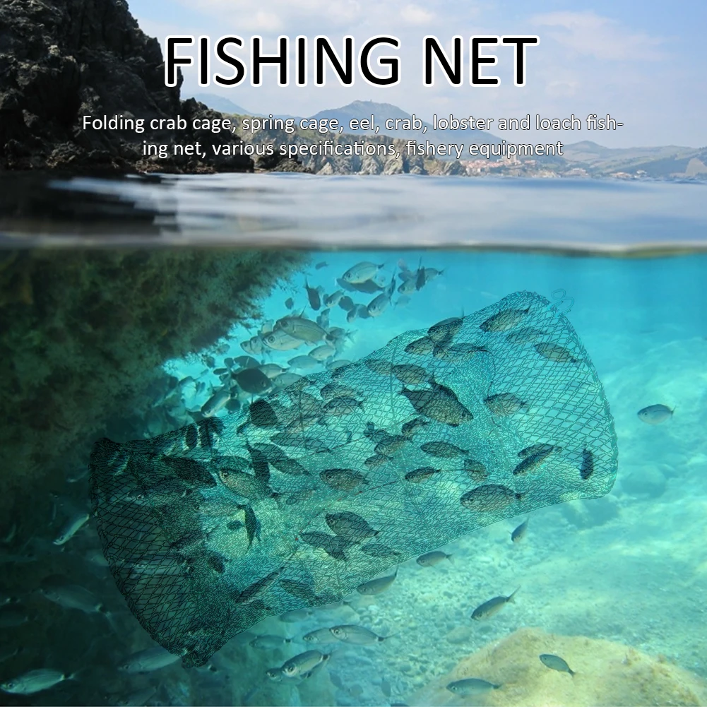 Foldable Fishing Cast Net Hand Cast Net Crab Trap Fish Cages Fish Trap Loach Shrimp Net Fishing Net Tool for Outdoor