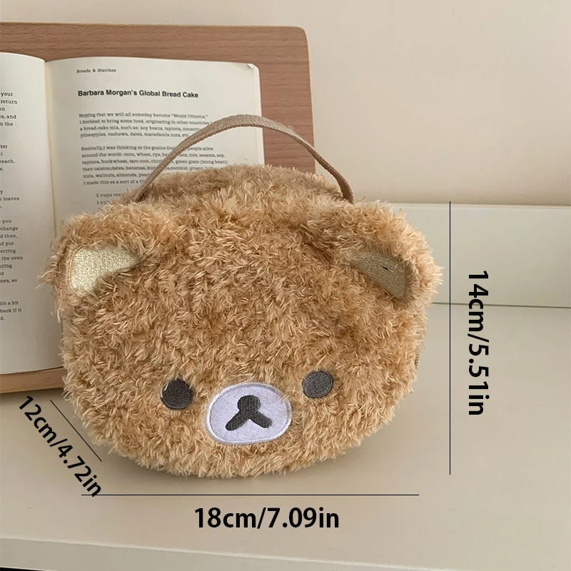 2026 NEU Plüsch-Make-up-Tasche Anime Entspannter Bär Kosmetiktasche Damen Schmuckaufbewahrungsbeutel Mädchen Organizer Handtaschen Geschenk Heißer Verkauf – Detail 6