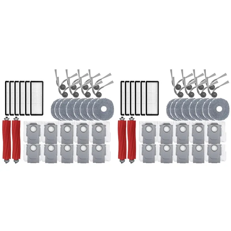 

【ADORN】2 комплекта для Roborock Qrevo L/QR 798/QV 35A/QR 598: основная и боковые щетки, HEPA-фильтр, салфетка для влажной уборки, мешок для сбора пыли