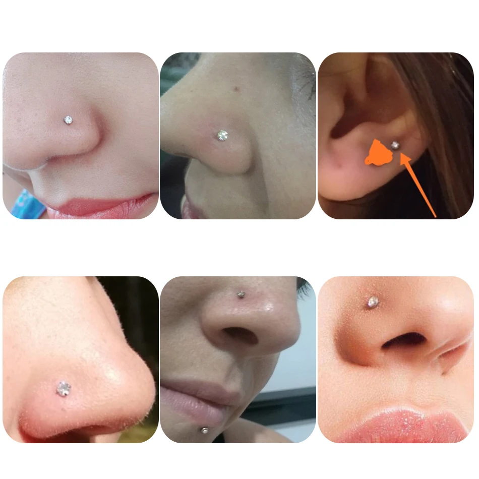 1PC Titanium Nose Stud Nostril Piercing L Shape Nose Bone Stud Retainer Holder Nazir Stud Piercing Body Jewelry