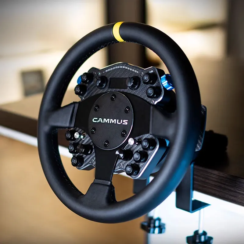 CAMMUS C12 300mm 11.8in Direct Drive Steering Wheel Sim Racing Simulator with LC100 3-Pedal Set for PC