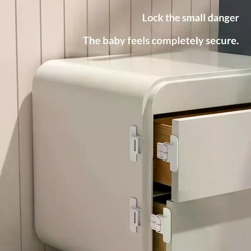1/5 PCS Fridge Door Lock Universal No Drill Adhesive Child Safety Keeps Toddlers Pets Out No Damage Secure Hold