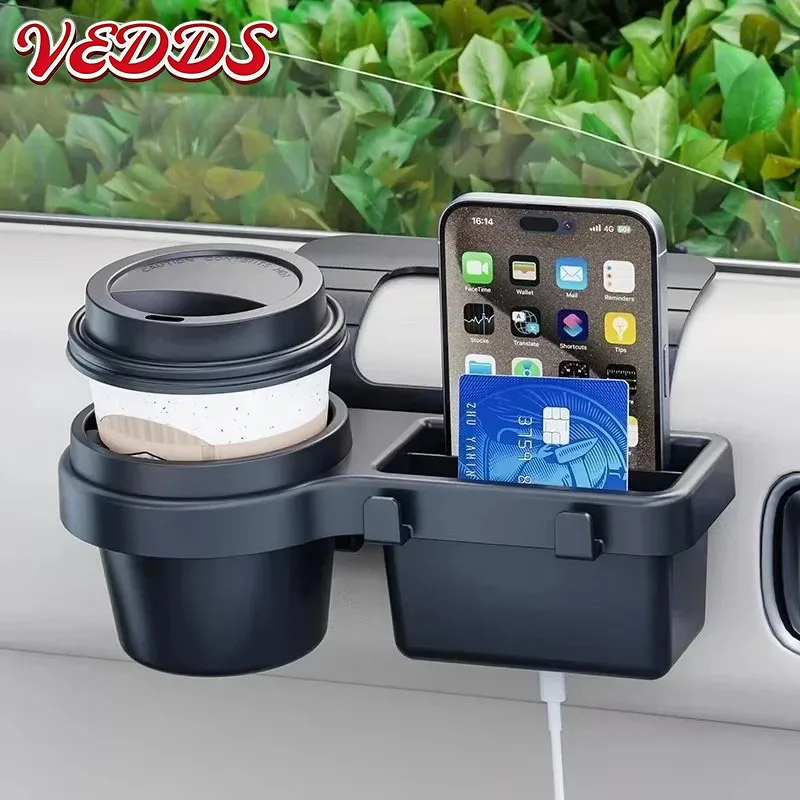 Organisateur de rangement suspendu pour voiture, porte-gobelet, support de téléphone, poche latérale multifonctionnelle pour portière