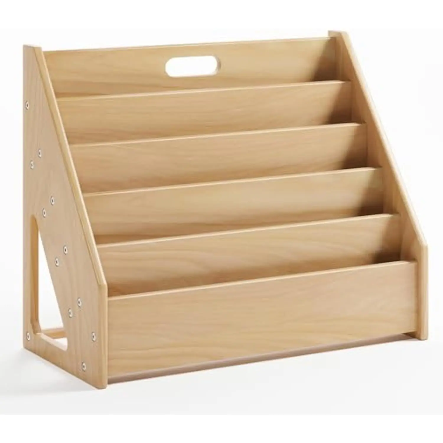 

Front-Facing Montessori Bookshelf,5 Tier Book Display Shelf for Toddler, Kids Storage Magazine Rack, Solid Wood Bookcase Organize